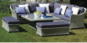 Rattan corner sofa
