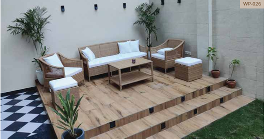Luxury Outdoor Wooden Wicker Sofa Set