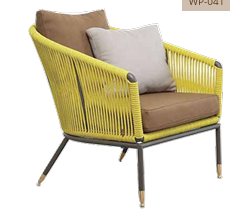 Yellow Rope Weave Accent Sofa