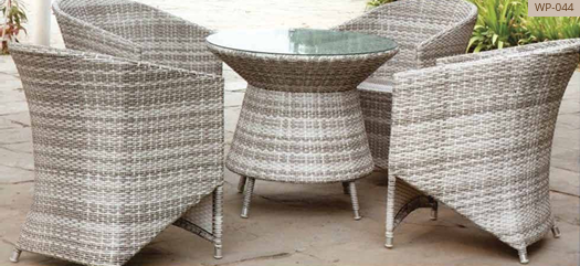 High-Back Rattan Lounge Chair