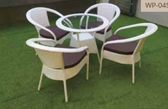 Round Loop Back Rattan Chair Set