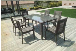 Luxury 6-Seater Wicker Dining Set