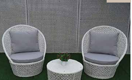 Luxury Round Wicker Chair Set