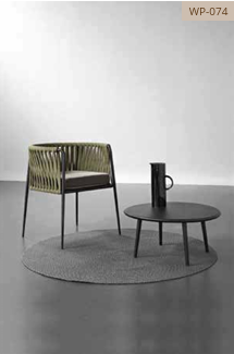 Modern Rope Woven Outdoor Bistro Chair Set