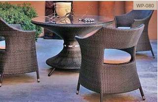 Round Wicker Outdoor Dining Set