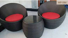 Round Wicker Bistro Conversation Set