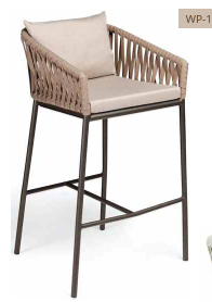 Tan rope weave back bar set